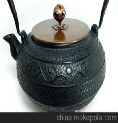 厂家直销 台湾制造 铸铁壶 铸铁茶壶 树藤铜盖搪瓷壶 金属工艺品